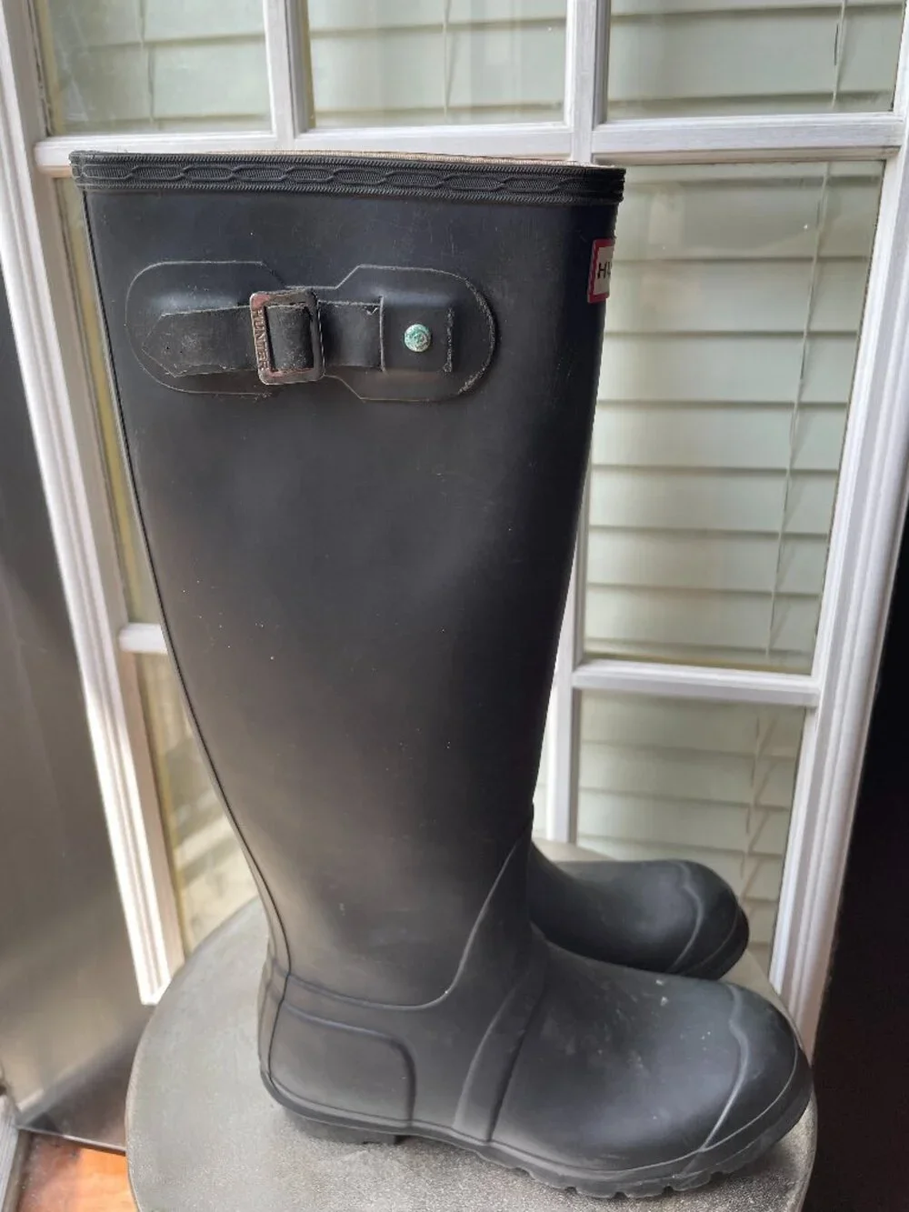 Hunter Women's Original Tall Rain Boots-Black Natural Rubber Waterproof Wellies